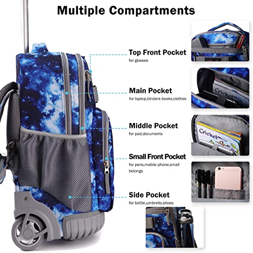 Tilami Rolling Backpack 18 Inch Wheeled Backpack School College Student Travel Trip Boys And Girls #TOP2