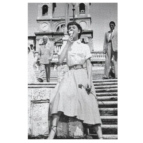 オードリー・ヘプバーンローマの休日映画シーンポスター ジグソーパズル 誕生日プレゼント パズル レジャー 子供/大人用 減圧 贈り物 パズル 初心者向け ギフト おもしろい おもちゃ 萌えグッズ 1000 PCS