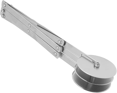 Miniatura 2 de Rodillo de masa de 3 ruedas para repostería, cortador de pasta de acero inoxidable, cortador de pan retráctil afilado para hornear cocina