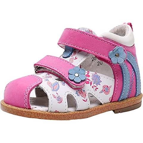 Ahannie Baby Boys Girls Genuine Leather Sandals with Arch Support,Unisex Kids Closed Toe Summer First Walkers Shoes(Infant/Toddler) (Color : Peach) Cover