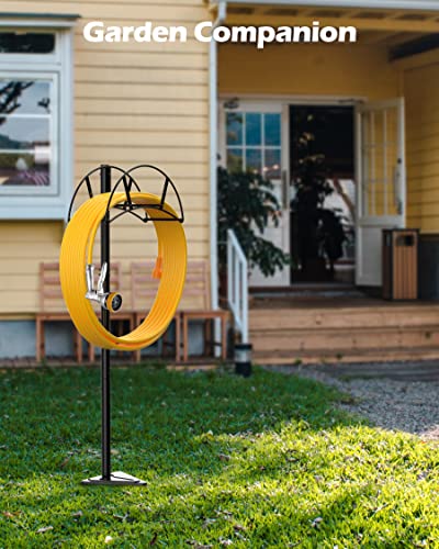 Suchek Metal Garden Hose Holder Stake, Freestanding, Heavy Duty Water Hose Stand, In Ground Hose Rack Organizer For Outside Yard (Black) #TOP7