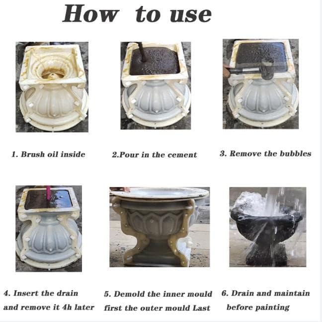 Miniatura 6 de Molde para maceta, molde de hormigón grande para hacer macetas, molde de hormigón de 7.48 x 7.48 x 8.66 pulgadas, molde de maceta para decoración de