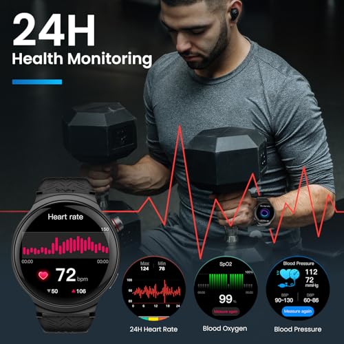Image of AMAZTIM Smart Watch for Men, 1.85 inch Large Display, 40-Day Battery Life (Daily Use), Answer /Make Calls, 100+ Sports Modes, Compatible with Android & iOS