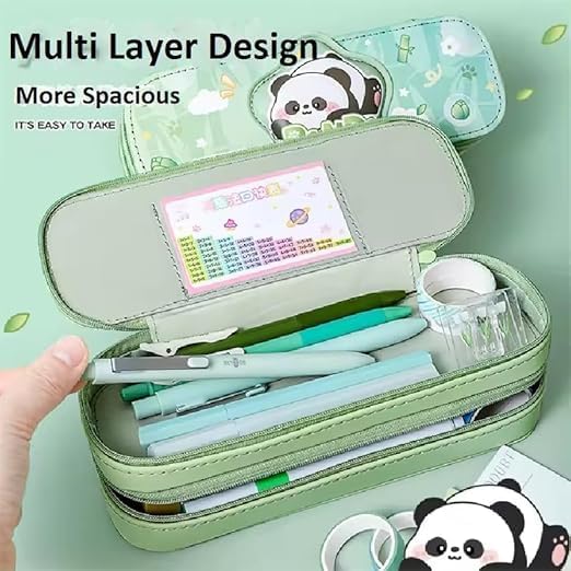 Image of DEOXY Panda Themed Pencil Case with Super Large Capacity Cute Pencil Box,Pencil Bag Aesthetic School Supplies,Stationery Bag Zipper Pencil Pouch for Girls & Boys (Panda)