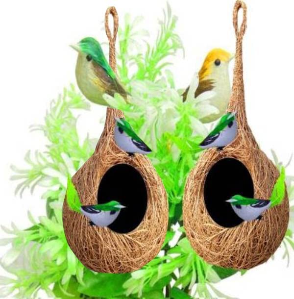 LEYSIN Set of 2 Pcs Coconut Fiber Safety Birds Nest for Pet Handmade Sparrows Birds House Pack of 1 (B0B4D7DVH4) Amazon Price History, Amazon Price Tracker