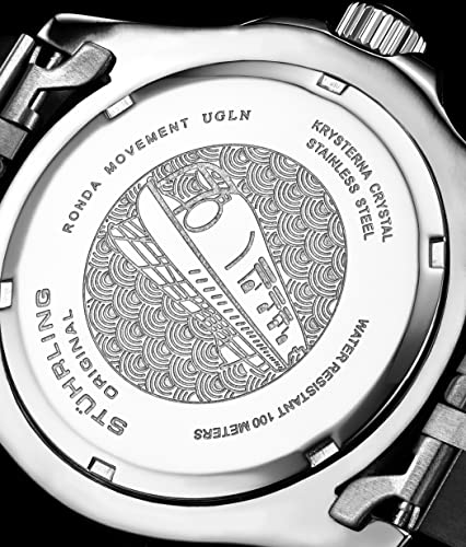 Stuhrling Original Men's Stainless Steel Jubilee Bracelet GMT Watch Quartz, Dual Time, Quickset Date with Screw Down Crown, Water Resistant up to 10 ATM - Image 6