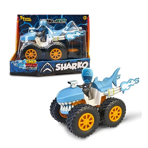 Swap Riders - Quad SHARKO, vehículo de Juguete con diseño de tiburón, con 1 Figura de un Rider, más de 12 Piezas Intercambiables, para niños y niñas Desde 4 años, Famosa (WAP01200)