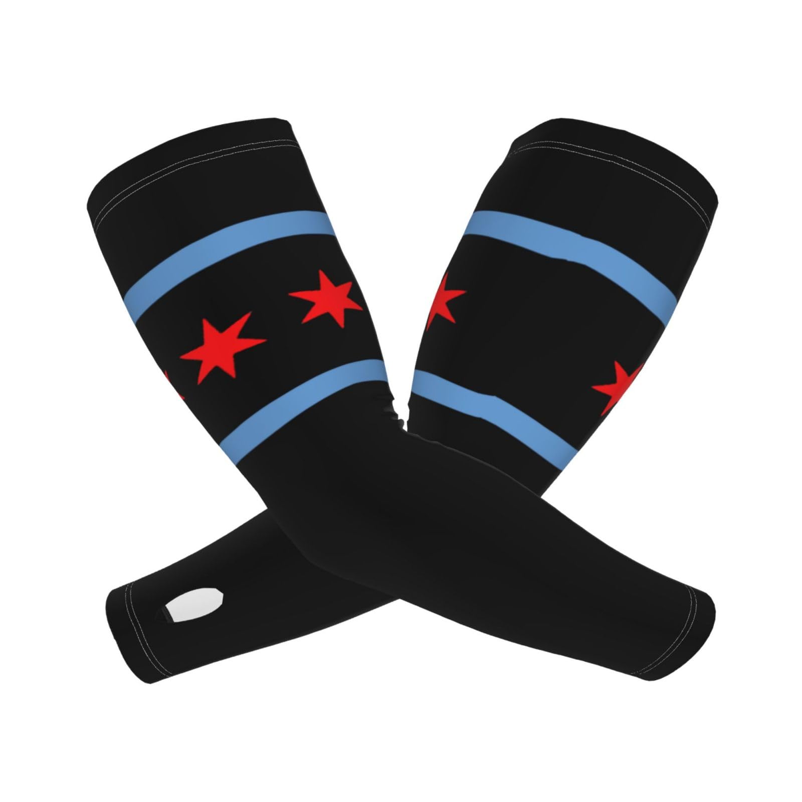 TKDYVAI Chicago Flag Arm Sleeves Chicago Arm Cover Sleeves Sleeves Flag Cooling Arm Sleeves for Sports Hiking Outdoor