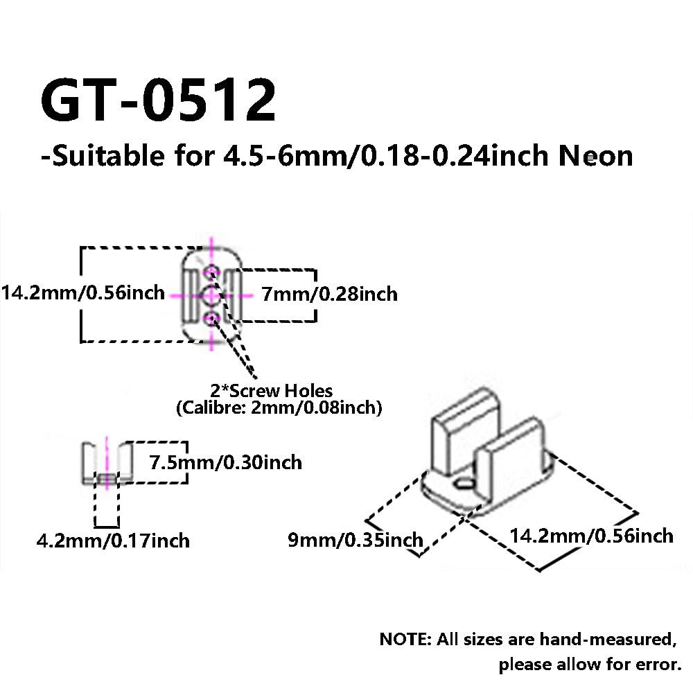 Pack of 100 Silicone Neon Mounting Clips Holder LED Strip Clips Bracket Support Fixing Clamps Accessories for 4.5-6mm Light