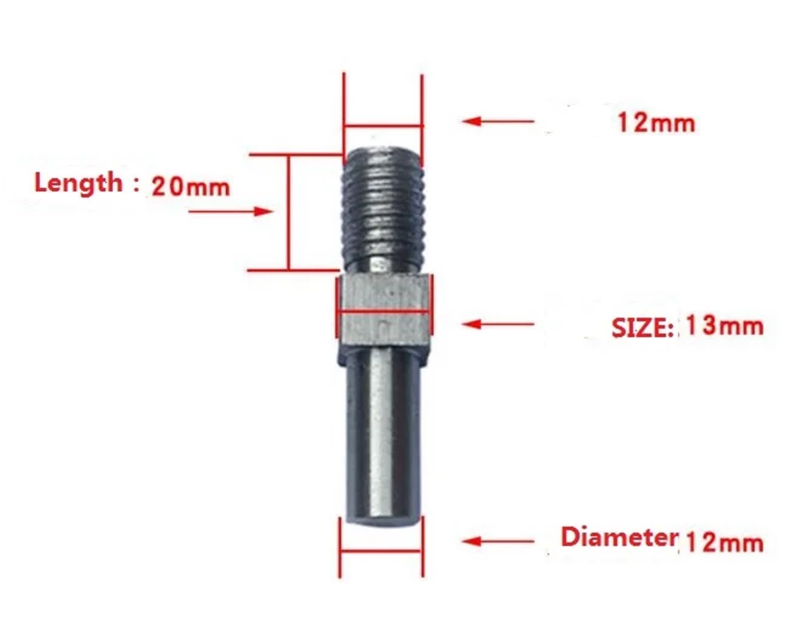 No.22 Meat Grinder Parts Stainless Steel Square Shaft Screw 12mm Diameter