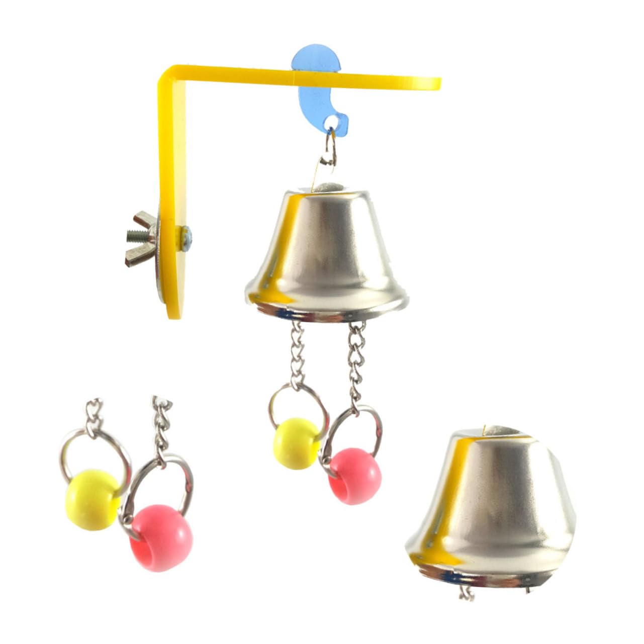 FOMIYES Jouet à Mordre pour Perroquet Grosse Cloche en Acier Inoxydable
