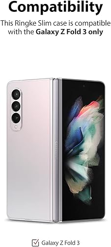 Miniatura 2 de Ringke Funda delgada compatible con Samsung Galaxy Z Fold 3, dura y delgada, transparente, de policarbonato de alta calidad con almohadilla