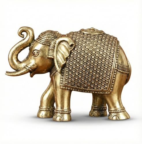 Estatua Decorativa de Elefante de Latón con Trompa Arriba miniatura 2