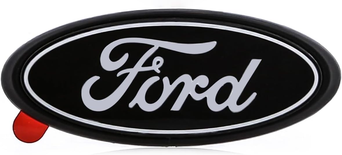 Mini Ford Black Oval Novelty Decorative Logo Chrome Plated Plastic Emblem.
