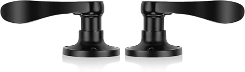 Miniatura 7 de Probrico Paquete de 12 manijas de puerta simuladas para mano izquierda y derecha, manija de puerta francesa estilo ondulado con acabado negro,