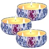 Outdoor and Indoor Citronella Candles, 13.5 oz Scented Candle Set, 3 Jars Candles for Patio Garden P