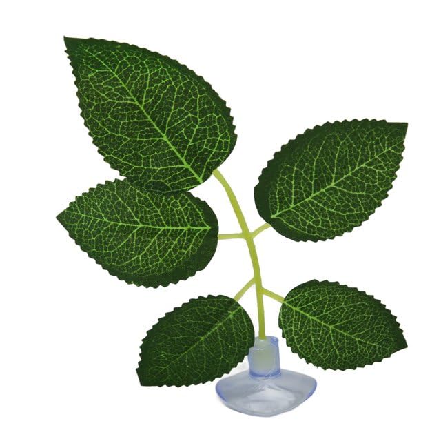 2 piezas de almohadilla de hojas de pez verde, accesorios para pecera, decoración de acuario, simulando plantas de plástico ajustables, hábitat natural betta, juego de cama con ventosa para peces y