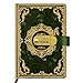 Produktbild Qefuna Tagebuch mit Schloss, A5 PU Leder mit geprägter Folie gestempelt Retro Floral Diary mit Kombination 200 Seiten, 100Gsm Papier, Vintage Reading Journal Tagebuch Für Erwachsene(Grün)