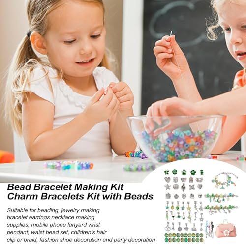Kit para hacer pulseras de perlas de aleación, suministros y dijes para fabricación de joyas 2