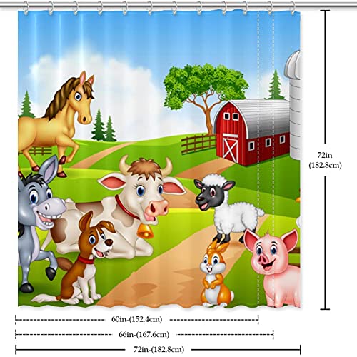 Rideau de douche animaux de la ferme 183x183 cm étanche