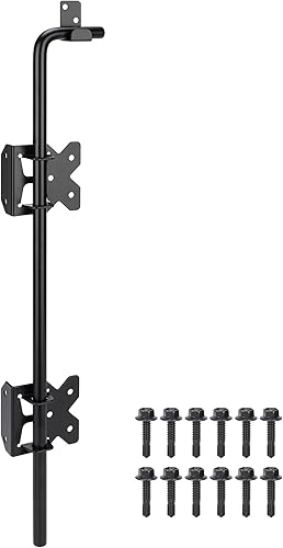 Perno de caña de 24 pulgadas, barra de caída de puerta resistente, cierre de valla de madera para puertas, tope de puertas de metal para puerta de