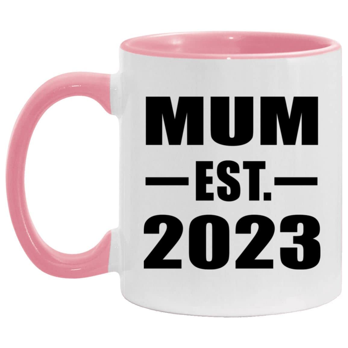 "Kid Established EST. 2020" Coffee Mug - 11oz Pink Ceramic Mug For Parents