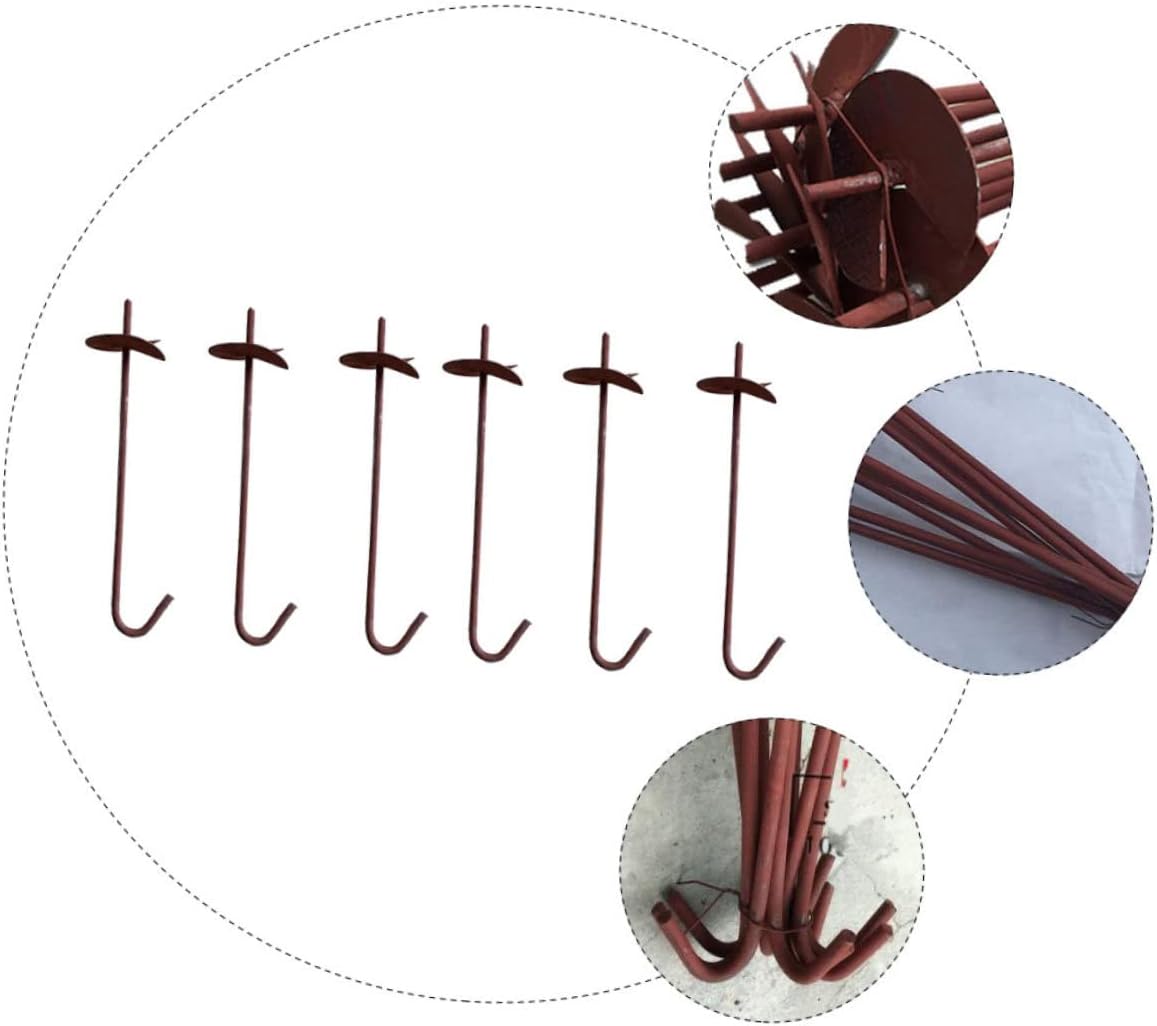 YARNOW Extended Spiral Ground Pile Stakes 6 Pack Canopy Stakes Heavy Duty for Tarp Tent Anchors