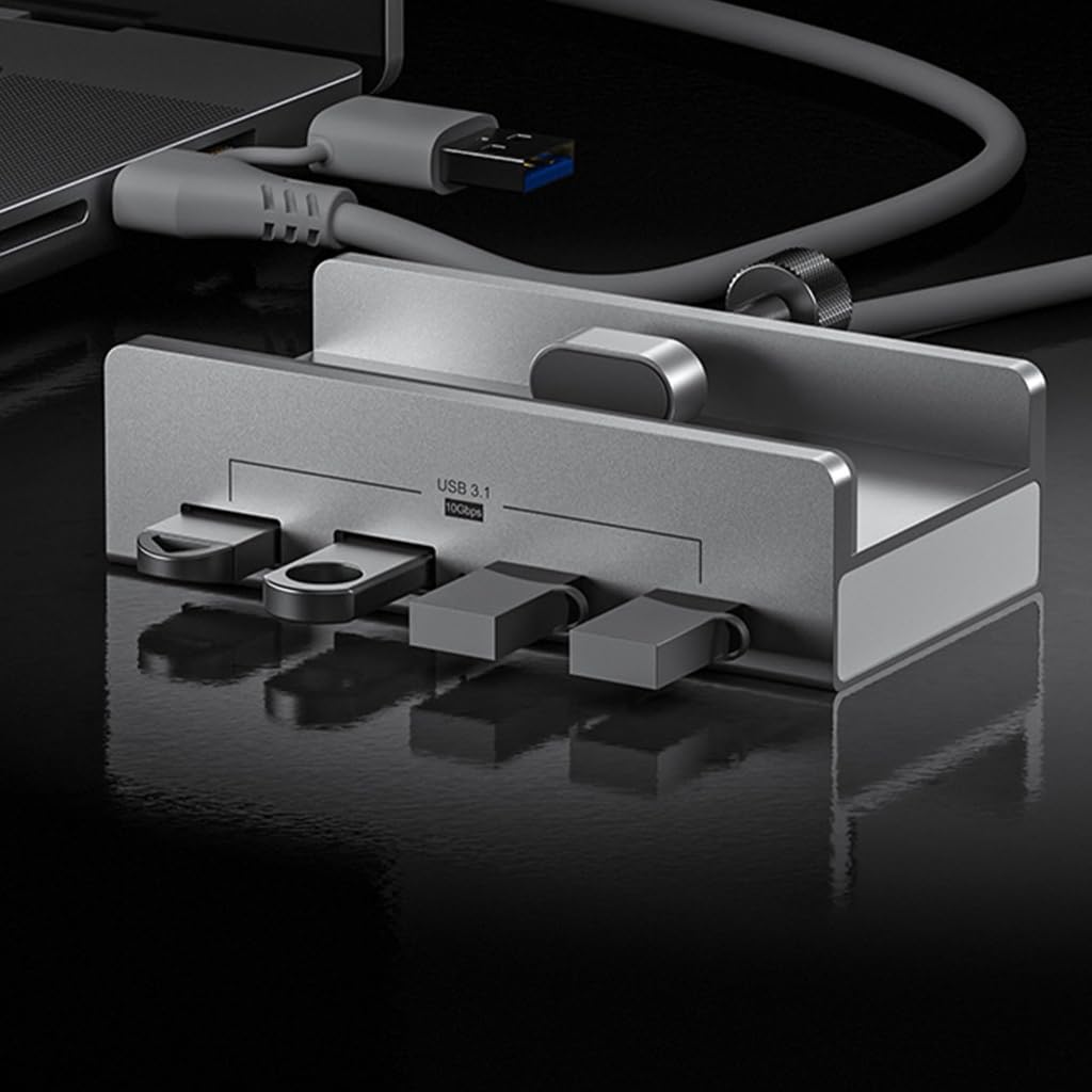 USB HUB 3.1 Aluminiowy adapter rozdzielacza stacji dokującej do akcesoriów biurkowych