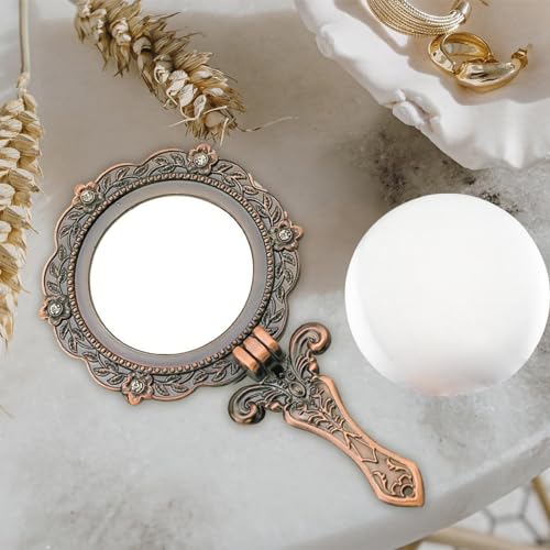 Espejo de maquillaje de metal con aumento 3x portátil para retoques perfectos 4