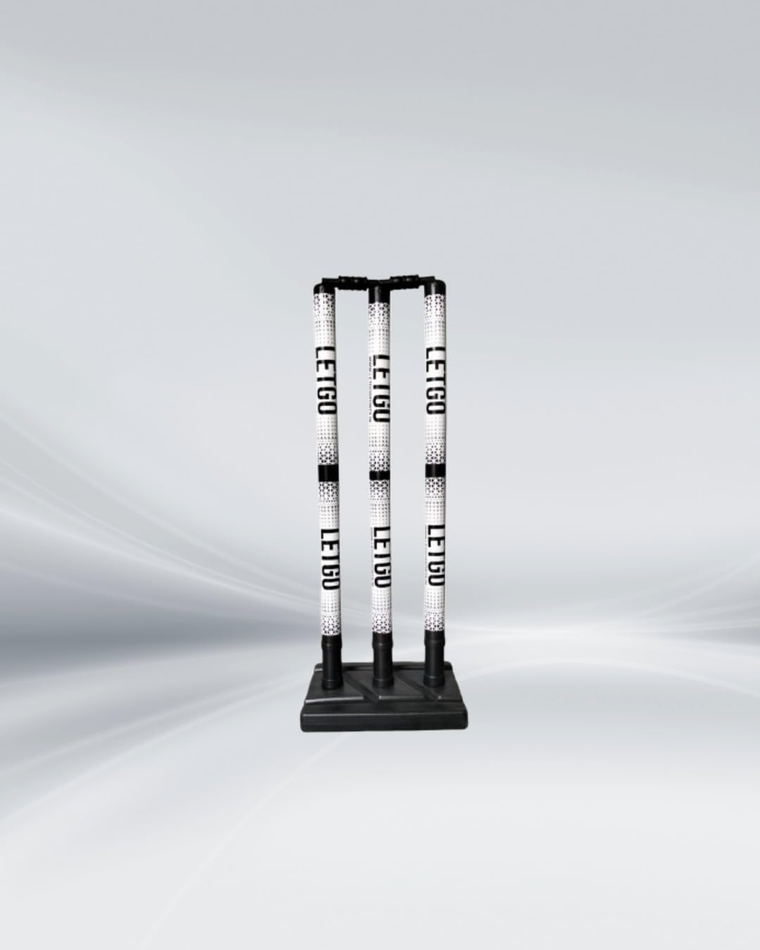 Cricket Stumps Set with Base, White and Black, 3 Stumps with Stand, Practice Training Equipment-image-26