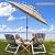 Yescom UV70+ 3-Tiers 10ft Patio Umbrella with Crank Handle Push to Tilt Outdoor Garden Yard Pool Khaki