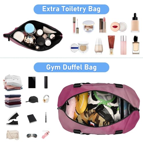 Pink Gradient Large Bag Sports Gym Tote Bag with Adjustable Strap for Trip Waterproof4