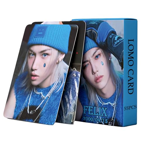 Stray Kids Photocards 55 PCS Stray Kids Album Photo Cards Stray Kids Kpop Gift Lomo Cards Merch for Boys and Girls (Felix)