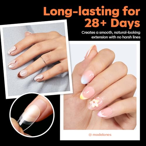 Image of Modelones Extra Short Almond Nail Tips 240PCS Soft Gel Nail Tips Full Cover Pre-Shaped Half Matte Clear Nail Extension Tips Press On Nails for DIY Manicure Salon Use 15 Sizes