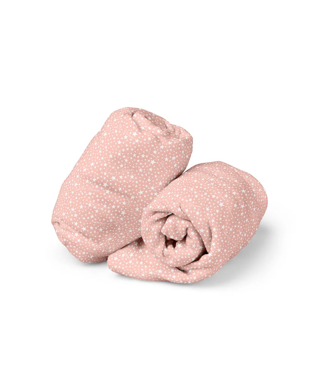 Love To Dream Fitted Crib Sheet Twin Pack - Stardust, Dusty Pink - Image 3