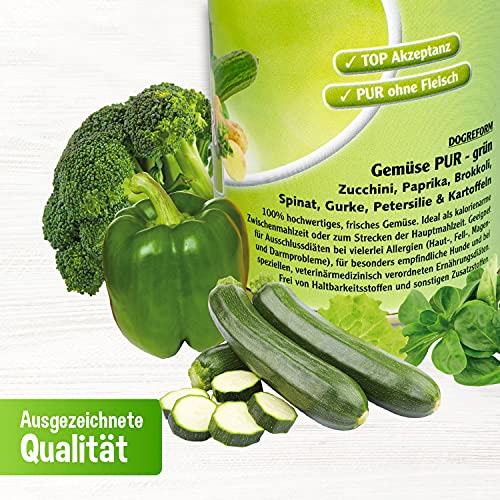 Schecker Nassfutter - Gemüse PUR - grün - getreidefreies Hundefutter - 12 x 410 g - kalorienarm - Diätfutter - Schonkost