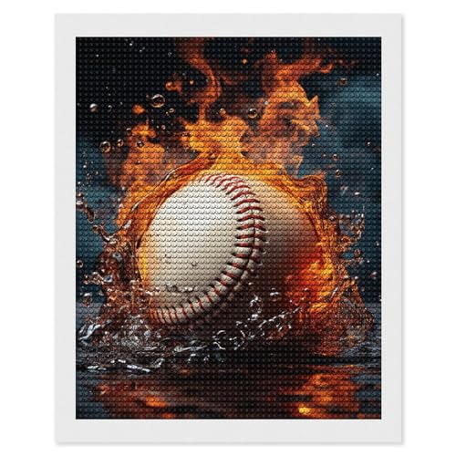 Peinture diamant baseball feu eau pour sublimer votre salon