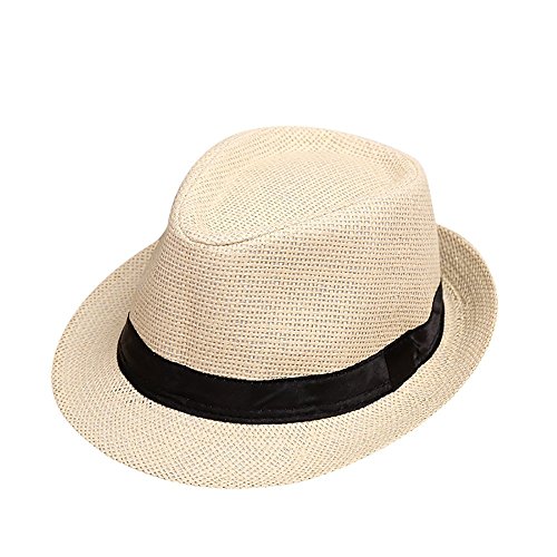 Kids Summer Beach Straw Hat Children Jazz Panama Trilby Fedora Hat Gangster Cap Outdoor Boys Girls Sun Hats