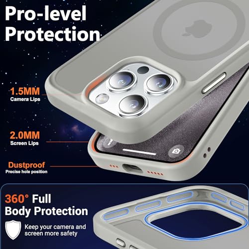 Image of MOCCA Magnetic Shockproof for iPhone 15 Pro Case,Titanium Gray