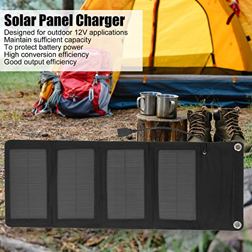 7W Mini Portable Solar Panel with USB Port, High Conversion Efficiency, Foldable Solar Charger, Effective Isolation from Dust and Water Droplets, for Camping and Hiking
