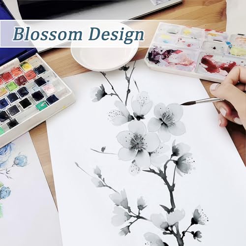 Image of FMFUNCTEX Linen Sheer Blossom Floral Print Curtains Blue 96 Inch 2 Panels