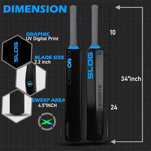 Image of Jaspo Slog Carbonax Cricket Kit | Size 34 PU-Filled Bat with HDPE Construction | Enhanced Durability, Vibration Control & Shock Absorption, Practice & Play (Cricket Kit- Carbonax Full Size)