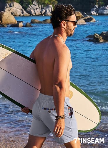 JMIERR Men's Casual Shorts 5"/ 7" Drawstring Summer Quick Dry Beach Stretch Waist Athletic Gym Short3