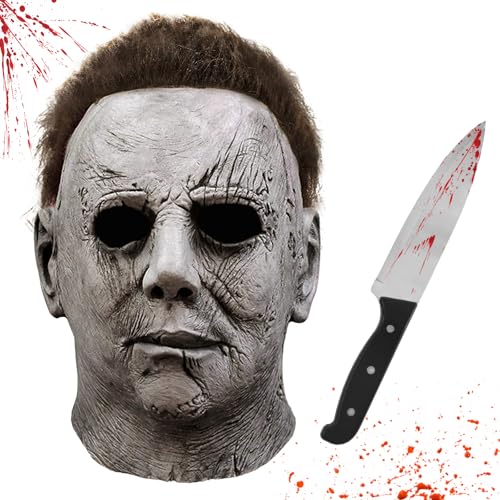 Mascaras, Toy Mascara de Michael Myers para Halloween, Mascara Michael Myers Original Terror Realista Latex Props, Mascara Halloween, Cosplay Mascara Michael Myers Adulto y...