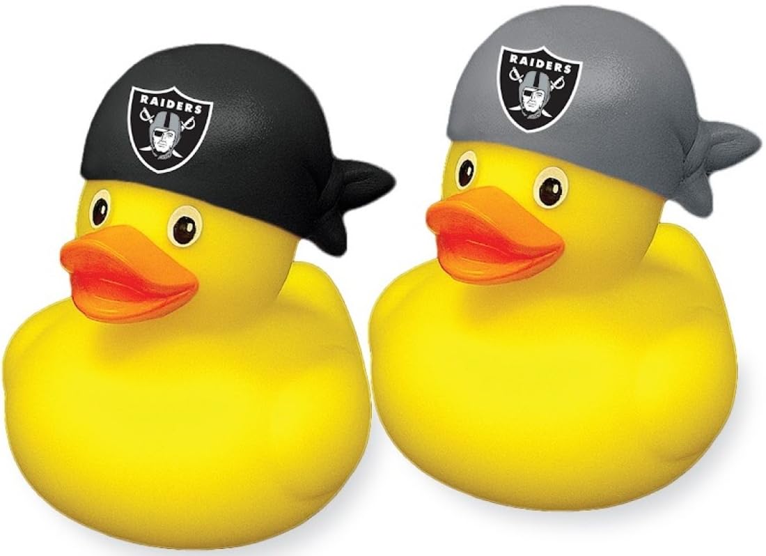 aminco Las Vegas Raiders NFL Team Rubber Duck Set Two Pack โ Officially Licensed Collectible โ Great Gift for Fans