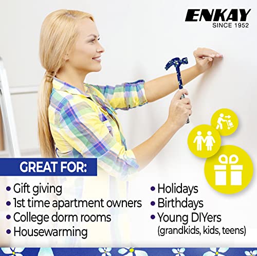 Image of ENKAY - 6 in 1 Floral Hammer and Screwdriver, Multifunction Claw Hammer Tool with Flower Print (Pattern 4)