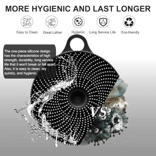 Image of 2 in 1 Soft Silicone Body Scrubber Bath Brush And Scalp Massager for Hair, Super-Exfoliating & Lathering Body Scrubber, Shower Brush | BPA-Free | for Women and Men (With A Free Hook 2-pic) (Pack of 2-pic)