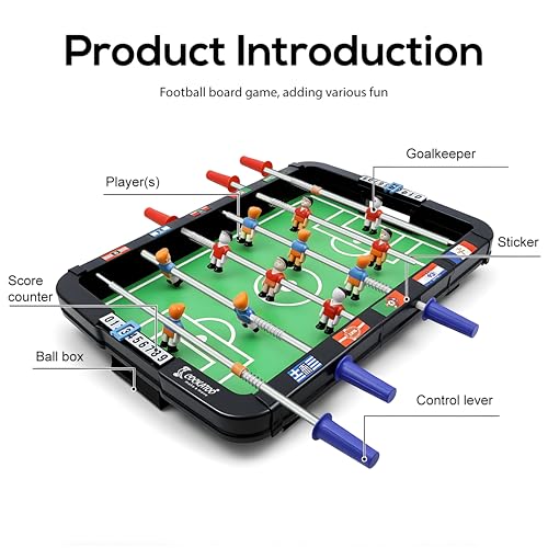 Image of Cockatoo Plastic Material Indoor Soccer Game for Boys & Girls, Indoor Foosball Game with 6 Handles, 12 Players, 2 Balls, 2 Scorers and 2 Goal Box, Size: 36.6 x 37 x6 CM