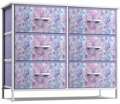 Sorbus Kids Dresser with 6 Drawers - Storage Chest Organizer Unit with Steel...