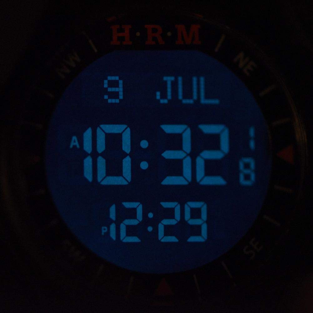 Walfront Orologio sportivo moderno anallergico impermeabile Azan musulmano con preghiera e bussola nero, nero, 1 unità (confezione da 1), moderno, nero, 1 Unité (Lot de 1), Moderno
